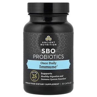 Ancient Nutrition, SBO Probiotics, Una vez por día, Suplemento inmunitario, 25.000 millones de UFC, 30 cápsulas