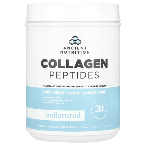 Ancient Nutrition Collagen Peptides, Unflavored, 1.23 lb (560 g)