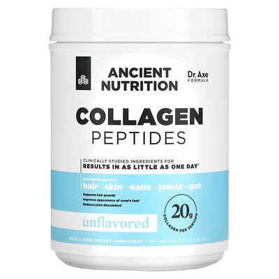 

Dr. Axe / Ancient Nutrition Collagen Peptides Unflavored 19.8 oz (560 g)