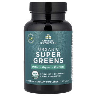 Ancient Nutrition, Superverduras orgánicas`` 90 comprimidos