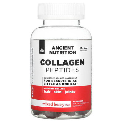 

Dr. Axe / Ancient Nutrition Collagen Peptides Mixed Berry 45 Gummies