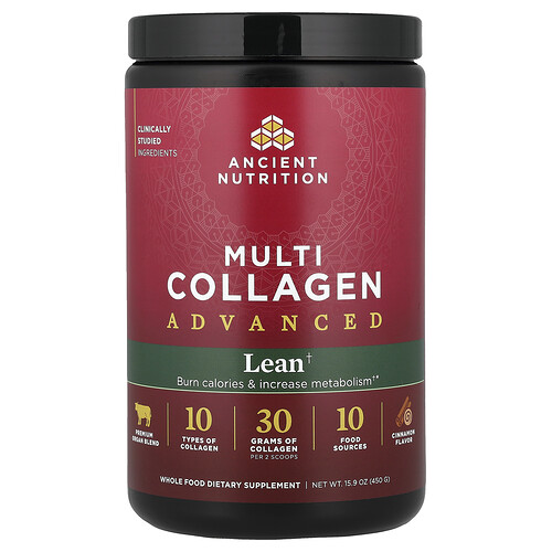 Ancient Nutrition, Multi Collagen Advanced, Multi-Kollagen-Komplex, mager, Zimt, 450 g (15,9 oz.)