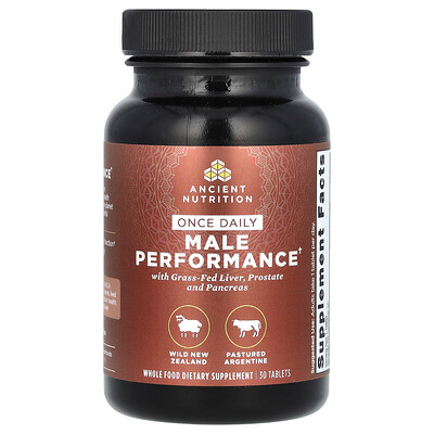 Ancient Nutrition, Suplemento para el rendimiento masculino de una ingesta diaria, 30 comprimidos