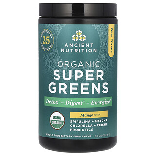 Ancient Nutrition, Superverduras orgánicas, Mango, 192,8 g (6,8 oz)
