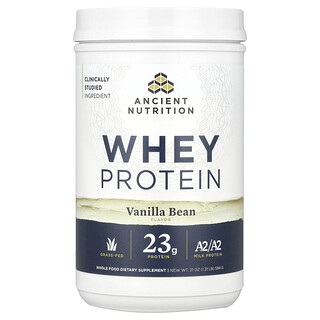 Ancient Nutrition, Proteína de suero de leche, Vaina de vainilla, 594 g (1,31 lb)