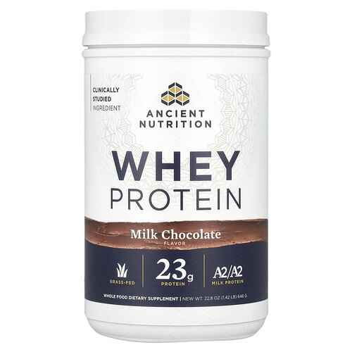 Ancient Nutrition, Proteína de suero de leche, Chocolate con leche, 646 g (1,42 lb)