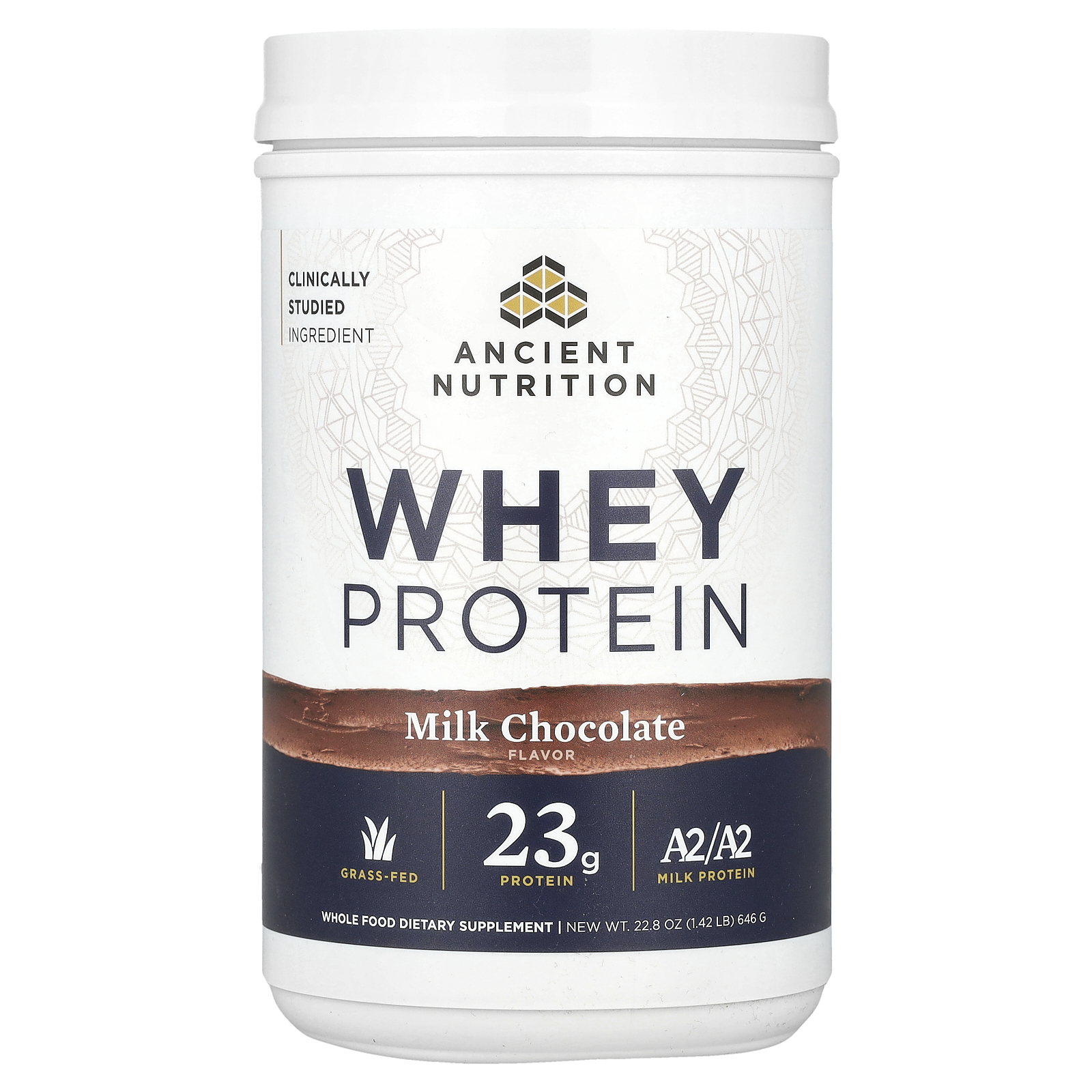 Ancient Nutrition (에인션트 뉴트리션), 유청 단백질, 밀크 초콜릿, 646g(1.42lb)