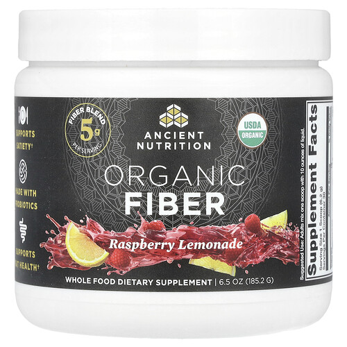 Ancient Nutrition, Organic Fiber, Bio-Ballaststoffe, Himbeerlimonade, 185,2 g (6,5 oz.)
