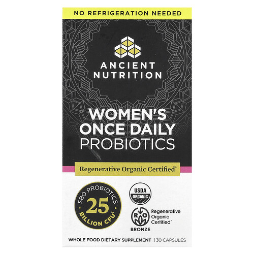 Ancient Nutrition, Women's Once Daily Probiotics, Probiotika für Frauen, 30 Kapseln