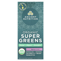 Organic Super Greens, ягоди, 16 упаковок-стіків по 7,5 г (0,3 унції)