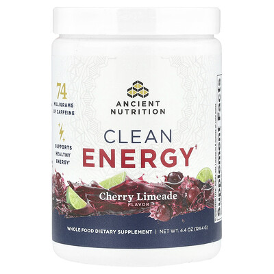 Product Image for Ancient Nutrition, Clean Energy, Cherry Limeade , 4.4 oz (124.4 g)