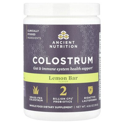 Ancient Nutrition, Colostrum, Barrita de limón, 114 g (4,02 oz)