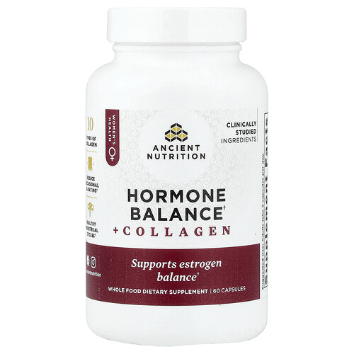 Ancient Nutrition, Hormone Balance + Collagen, Hormonhaushalt + Kollagen, 60 Kapseln
