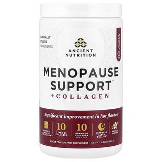 Ancient Nutrition, Refuerzo para la menopausia con colágeno, Vainilla, 289,9 g (10,2 oz)