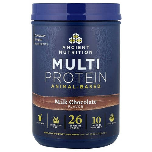 Ancient Nutrition, Multi Protein, Multiprotein auf Tierbasis, Milchschokolade, 511 g (1,13 lb.)