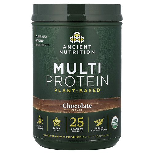 Ancient Nutrition Multi Protein, Plant Based, Chocolate, 1.29 lb (587 g)