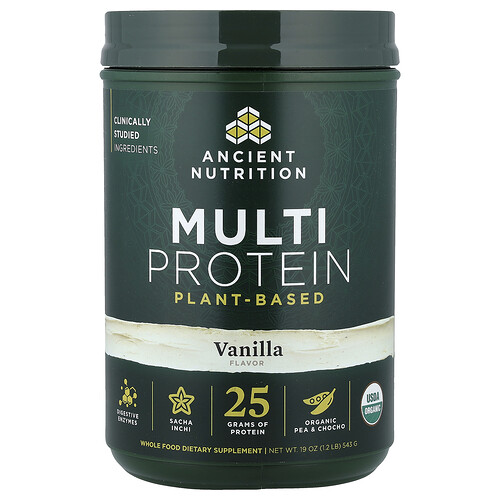 Ancient Nutrition Multi Protein, Plant Based, Vanilla, 1.2 lb (543 g)
