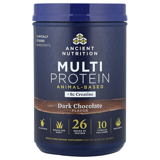 Ancient Nutrition, Multi fehérje, állati alapú, étcsokoládé, 620 g (1,37 lb)