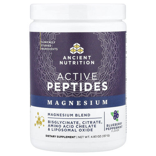 Active Peptides Magnesium Complex | Powder Blueberry Peppermint (30 Servings) - 1-Pack