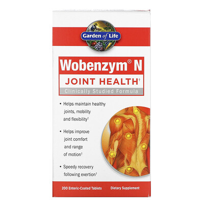 Wobenzym N средство для здоровых суставов, 200 таблеток, покрытых кишечнорастворимой оболочкой