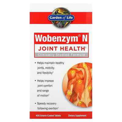 

Wobenzym N, Joint Health, 400 Enteric-Coated Tablets