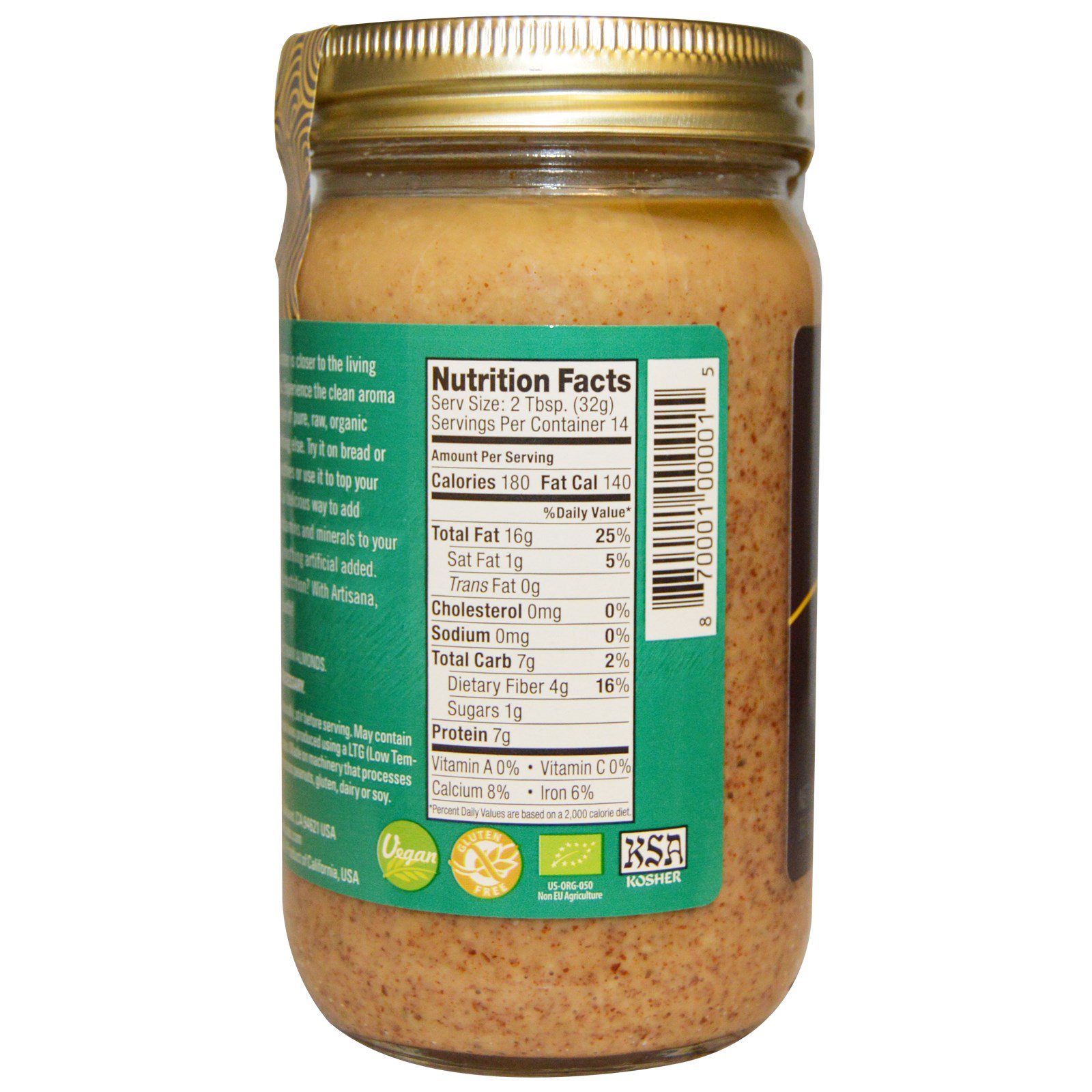 Artisana, Organics, Raw Almond Nut Butter, 16 oz (454 g) iHerb