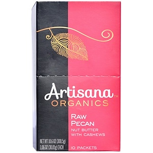 Отзывы о Артисана, Organics, Raw Pecan Nut Butter with Cashews, 10 Packs, 1.06 oz (30.05 g) Each