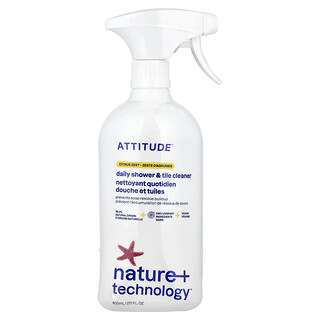 ATTITUDE, Nature + Technology™, päivittäinen suihku- ja laattapuhdistusaine, sitrushedelmien tuoksu, 800 ml
