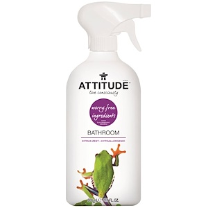 ATTITUDE, Чистящее средство для ванной комнаты, цитрусовая цедра, 27,1 жидкой унции (800 мл)