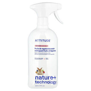 ATTITUDE, Nature + Technology™，果蔬清洗液，無香型，27.1 液量盎司（800 毫升）
