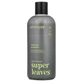 ATTITUDE, Super Leaves™（スーパーリーブス）、シャワージェル、男性向け、抹茶＆ベルガモット、415ml（14液量オンス）