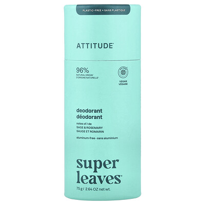 ATTITUDE, Super Leaves™, Desodorante, Salvia y romero, 75 g (2,64 oz)