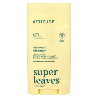 ATTITUDE, Super Leaves™, Desodorante em Bastão, Earl Grey e Pepino Fresco, 75 g (2,64 oz)