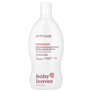 ATTITUDE, Baby Leaves®, oppvaskmiddel for babyflasker, uparfymert, 700 ml