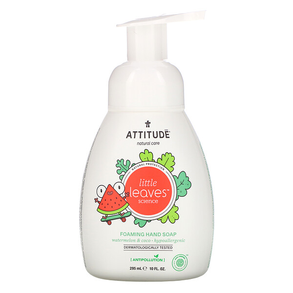 ATTITUDE, Little Leaves Science, Foaming Hand Soap, Watermelon & Coco, 10 fl oz (295 ml)