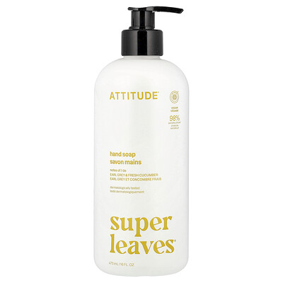 ATTITUDE, Super Leaves®, Jabón para manos, 473 ml (16 oz. líq.)