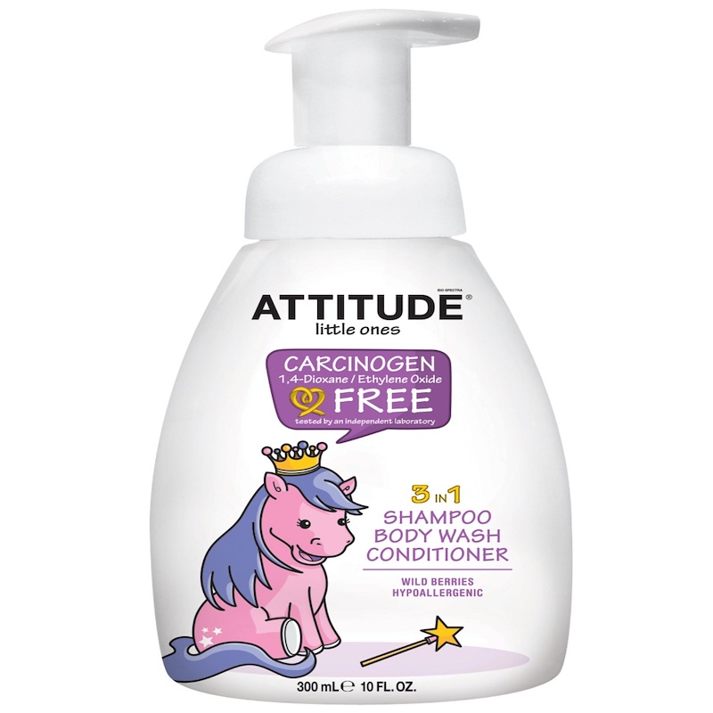 ATTITUDE, Little Ones, 3 in 1 Shampoo, Body Wash, Conditioner, Wild Berries, 10 fl oz (300 ml