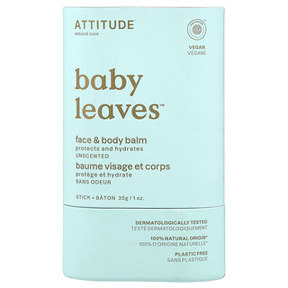 ATTITUDE, Baby Leaves™, Face & Body Balm, Unscented, 1 oz. (30 g)