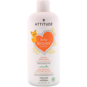 Отзывы о Аттитуде, Baby Leaves Science, Natural Bubble Wash, Pear Nectar, 16 fl oz (473 ml)