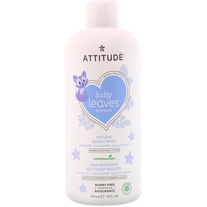 Отзывы о Аттитуде, Baby Leaves Science, Natural Bubble Wash, Good Night / Almond Milk, 16 fl oz (473 ml)