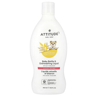 ATTITUDE, Bebé, Biberón y líquido lavavajillas natural, 700 ml (23,6 oz. Líq.)