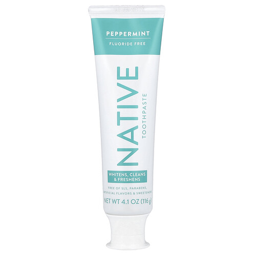 Native Toothpaste, Fluoride Free, Peppermint, 4.1 oz (116 g)