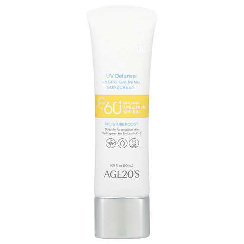 Age20's UV Defense, Hydro Calming Sunscreen, SPF 60+, 1.69 fl oz (50 ml)