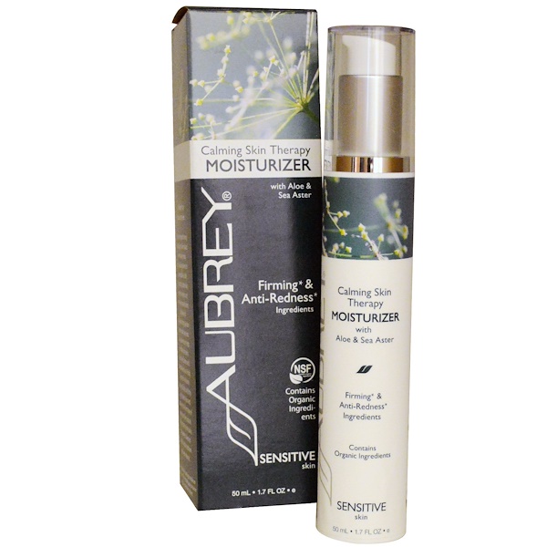 Aubrey Organics, Успокаивающая терапия для кожи, увлажняющее средство для чувствительной кожи, 1.7 жидких унций (50 мл)