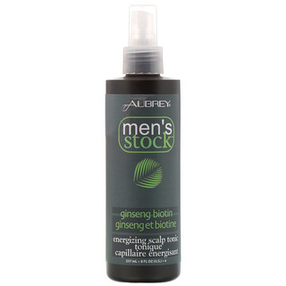 Aubrey Organics, Men's Stock, tónico energizante para el cuero cabelludo, biotina ginseng, 8 fl oz (237 ml)
