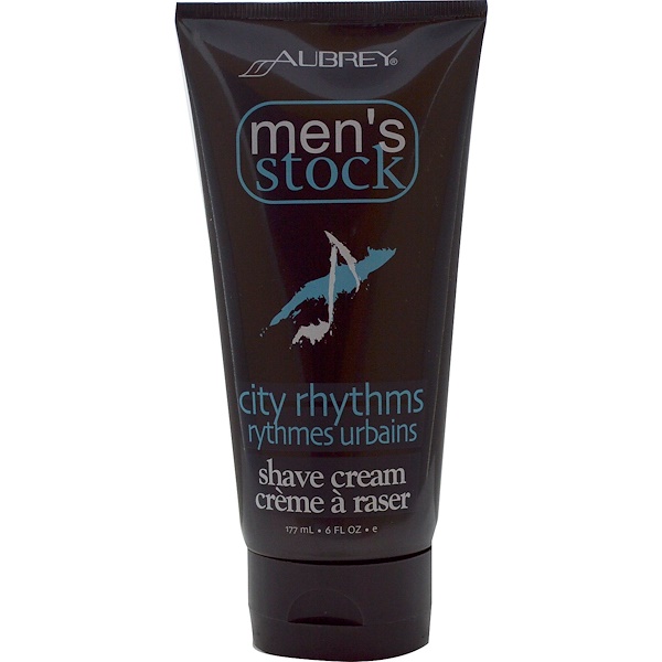 Aubrey Organics‏, Men's Stock, Shave Cream, City Rhythms, 6 fl oz (177 ml)