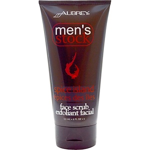 Обри Органикс, Men's Stock, Face Scrub Exfoliant Facial, Spice Island, 6 fl oz (177 ml) отзывы