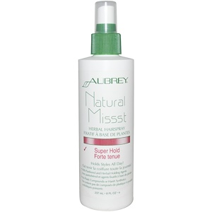 Отзывы о Обри Органикс, Natural Missst Herbal Hairspray, Super Hold, 8 fl oz (237 ml)