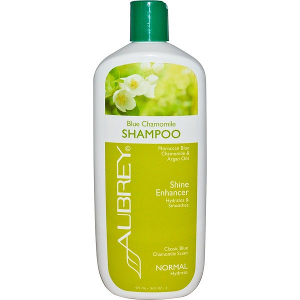 Aubrey Organics, Шампунь из синей ромашки, классический запах синей ромашки, нормальный, 16 жидких унций (473 мл)