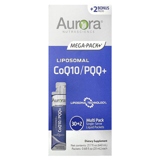 Aurora Nutrascience, Liposomal CoQ10/PQQ+, 32 Peket, 0.68 fl oz (20 ml) Setiap satu